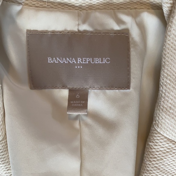 BANANA REPUBLIC white linen blazer - Picture 3 of 4